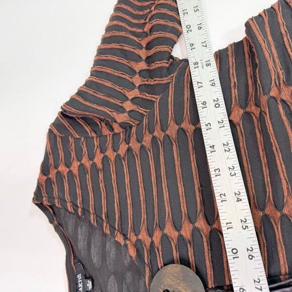 Kaktus Sweater Women Small Lagenlook Black  3/4 Sleeve Button Tassel Fall Winter - Picture 4 of 10